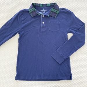Crewcuts Plaid Collar Polo, Size 12